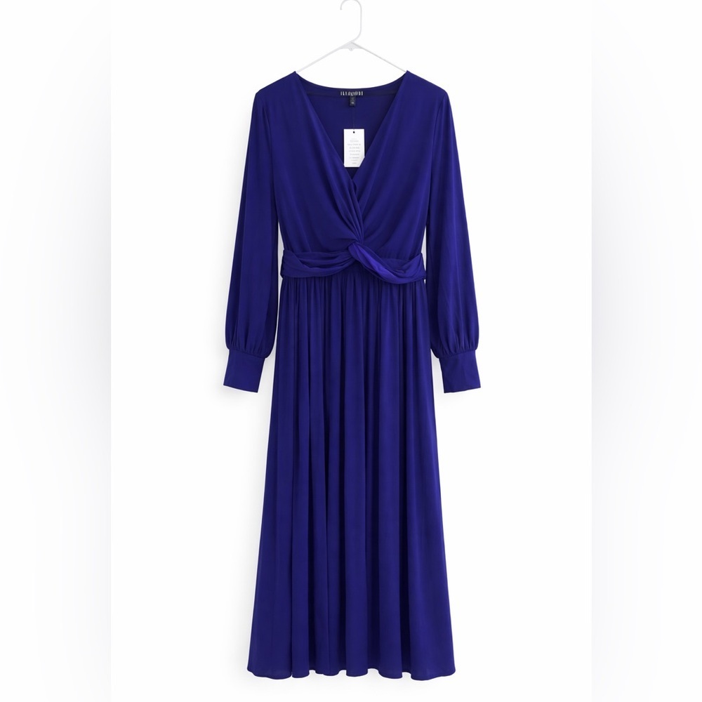 Eloquii Purple Long Sleeve Empire Waist Maxi Dress Size 20 elegant date NWT